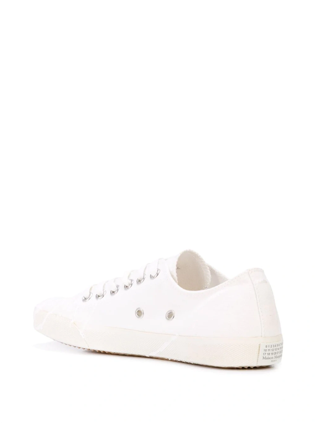 Maison Margiela Tabi Logo Canvas Low-top Sneakers In White