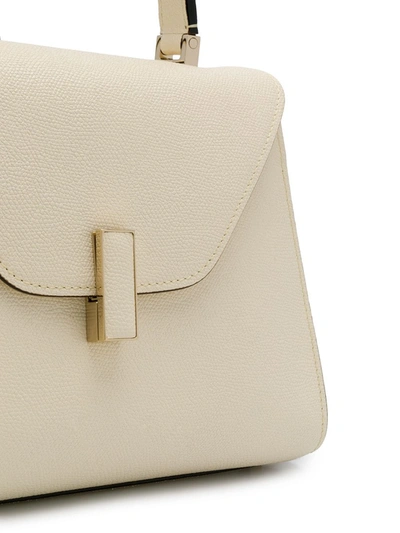 Valextra White Iside Medium Leather Handbag In White
