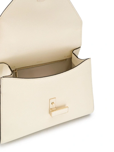 Valextra White Iside Medium Leather Handbag In White