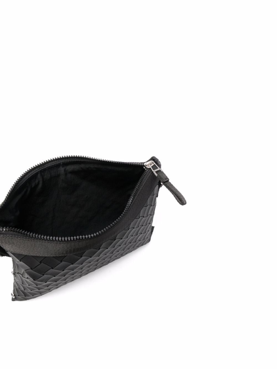 Shop Bottega Veneta Interwoven Faux-leather Shoulder Bag In Black