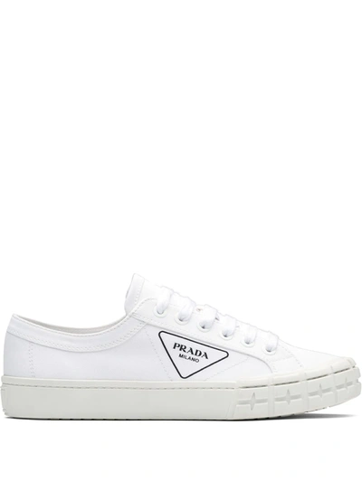 Shop Prada Wheel Low-top Sneakers In White