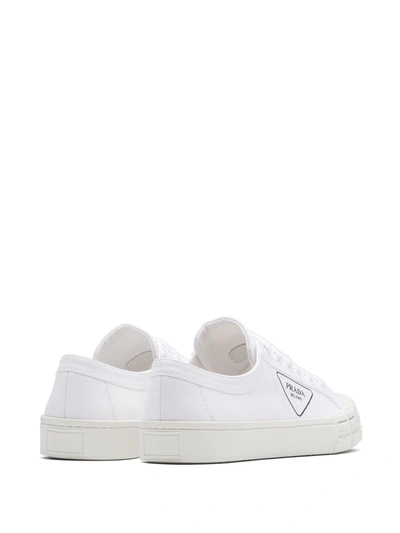Prada Wheel Low-top Sneakers With Logo In White