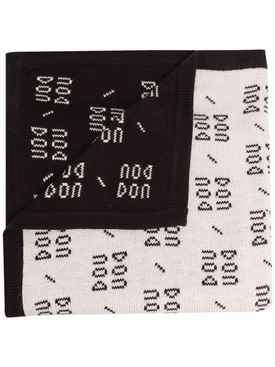Shop Douuod Logo-print Knitted Scarf In 褐色