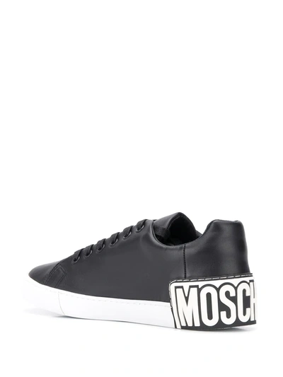 Shop Moschino Logo Low-top Sneakers In Black