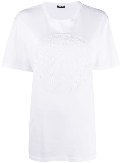 Shop Versace Medusa-motif T-shirt In White