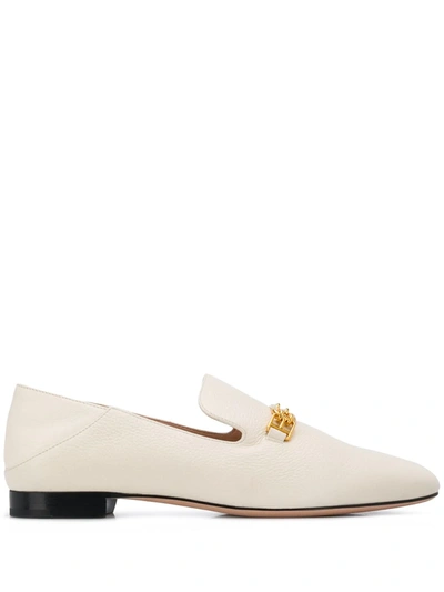Shop Bally Bit-embellished Loafers In White
