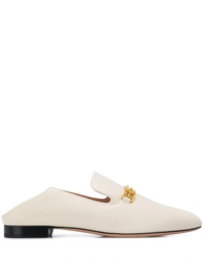 Shop Bally Bit-embellished Loafers In White