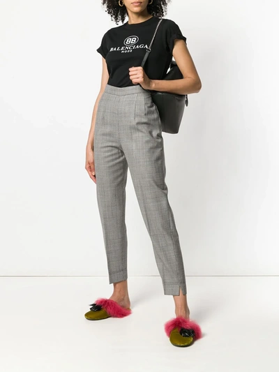 Pre-owned Moschino Vintage Check Cropped Trousers In Prince Of Wales