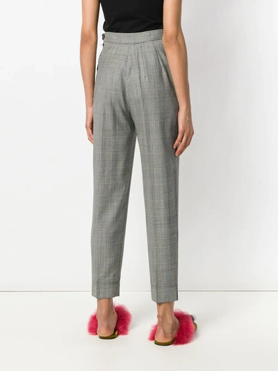 Pre-owned Moschino Vintage Check Cropped Trousers In Prince Of Wales