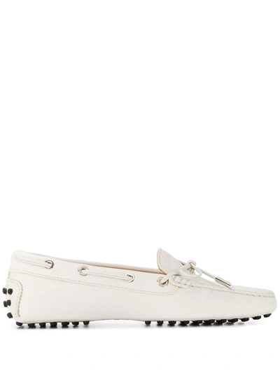 Shop Tod's Gommino Driving Shoes In White