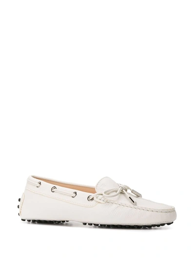 Shop Tod's Gommino Driving Shoes In White