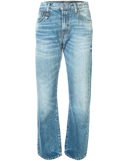 Shop R13 High Rise Straight-leg Jeans In Blue