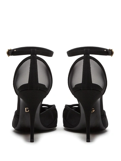 Shop Dolce & Gabbana Mesh-panel Sandals In Black