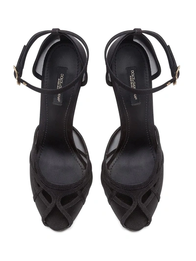 Shop Dolce & Gabbana Mesh-panel Sandals In Black