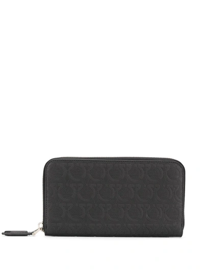 Shop Ferragamo Logo Wallet In Black