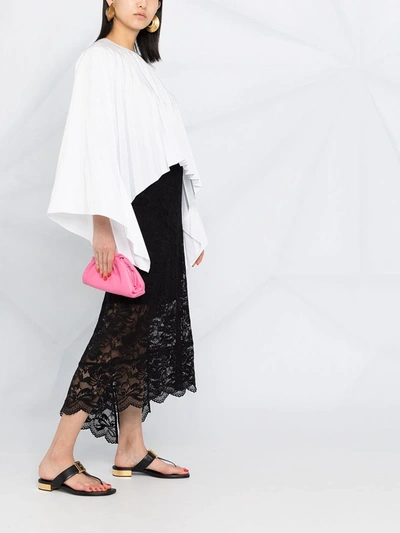 Valentino Pleated Bell-sleeves Top In White