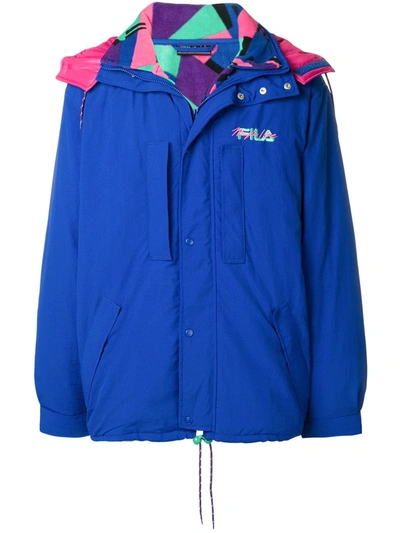 Shop Fila Magic Line Rain Jacket In Blue
