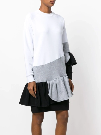 Shop Ioana Ciolacu Colour-block Frill Dress In White