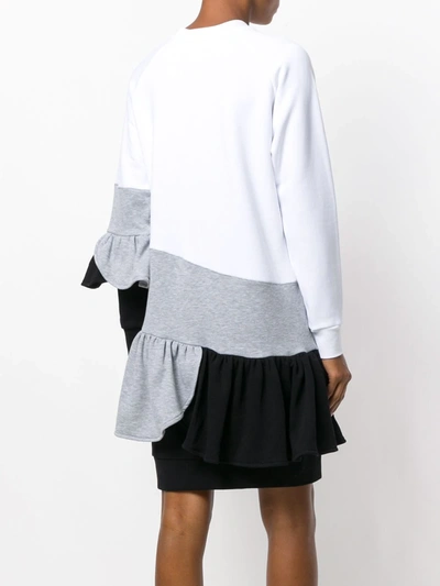Shop Ioana Ciolacu Colour-block Frill Dress In White