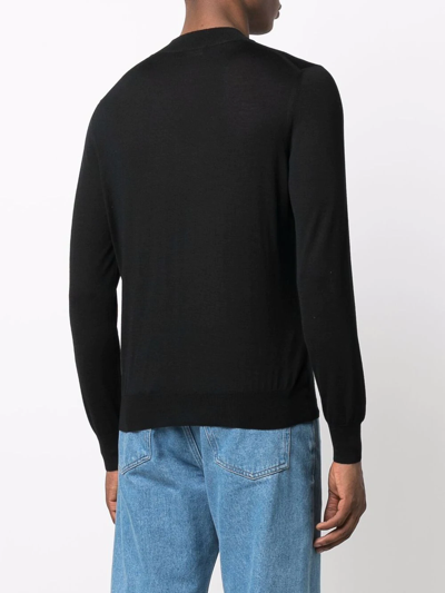 Barba Napoli Crew-neck Knit Jumper In Schwarz