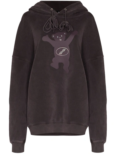 Shop We11 Done Teddy-print Hoodie In Purple