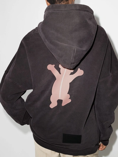 We11 Done Teddy-print Hoodie In Purple