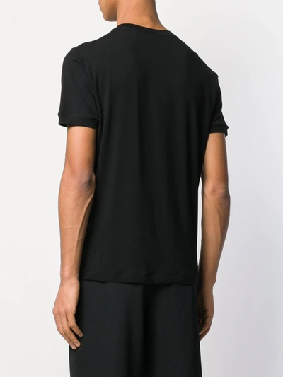 Giorgio Armani Blue Cotton T-shirt In Black