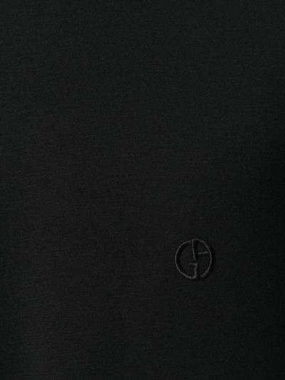Giorgio Armani Blue Cotton T-shirt In Black