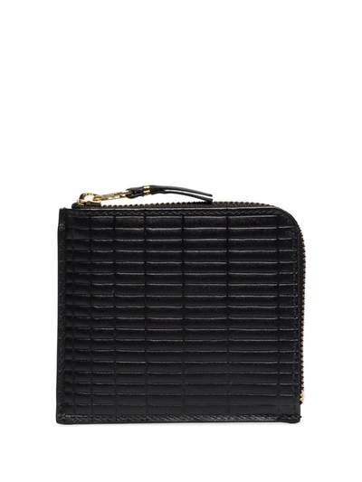 Shop Comme Des Garçons Textured Leather Wallet In Black