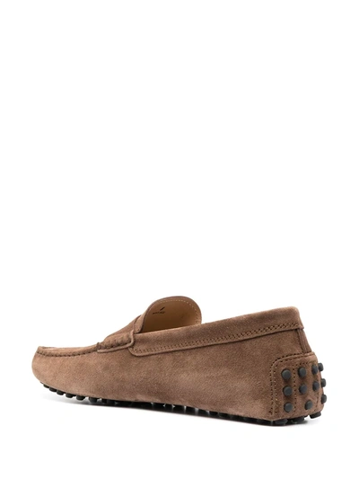 Tod's Men Gommino Suede Leather Loafers In Brown
