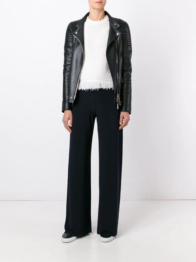 Norma Kamali Dark Blue Stretch Fabric Trousers In Blue
