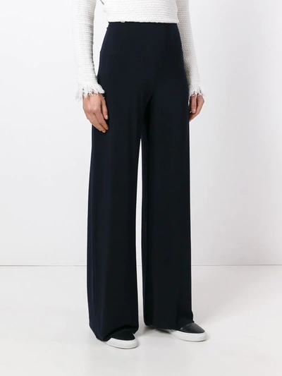 Shop Norma Kamali High Waisted Palazzo Pants In Blue