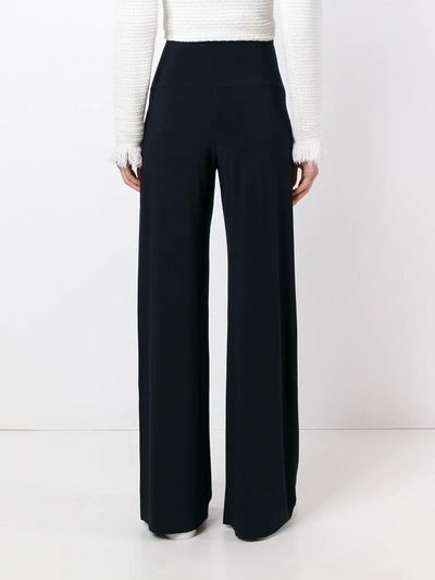 Norma Kamali Dark Blue Stretch Fabric Trousers In Blue