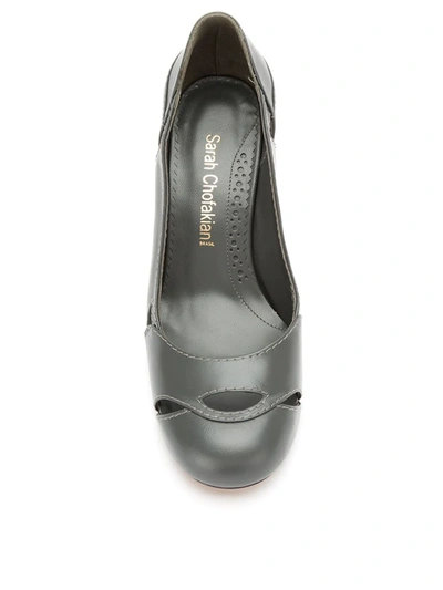 Shop Sarah Chofakian Leather Pumps In Grey