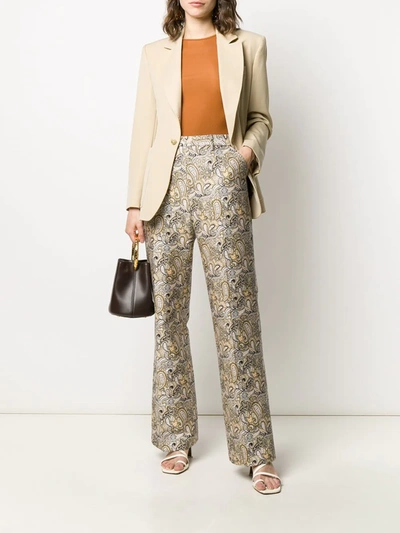 Etro Tailored Jacket With Pegaso Buttons In Neutrals