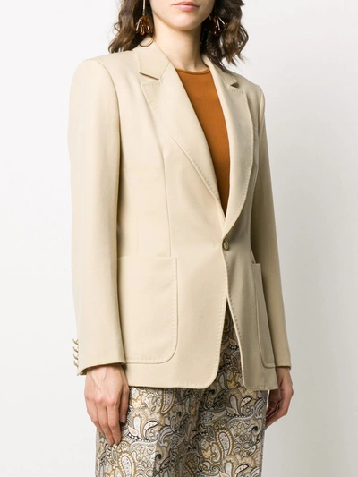 Etro Tailored Jacket With Pegaso Buttons In Neutrals