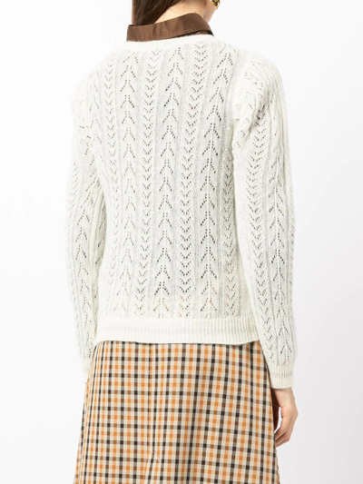 Shop Lorena Antoniazzi Open-knit Jumper In White