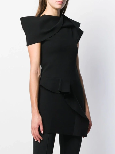 Shop Rick Owens Ruffled Trim Top In Black