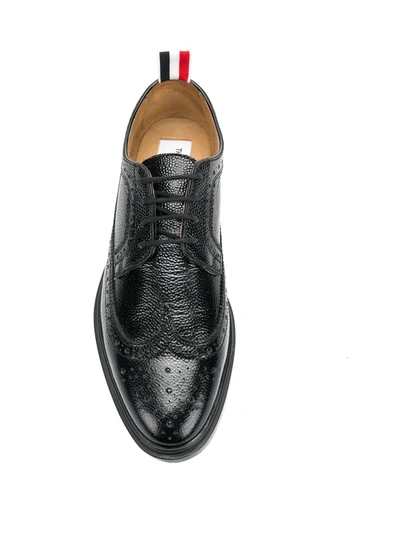 Shop Thom Browne Pebble Grain Longwing Brogue In Black