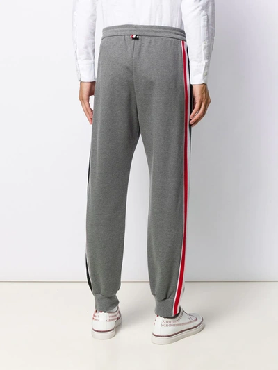 Shop Thom Browne Interlock Rwb Stripe Track Pants In Grey