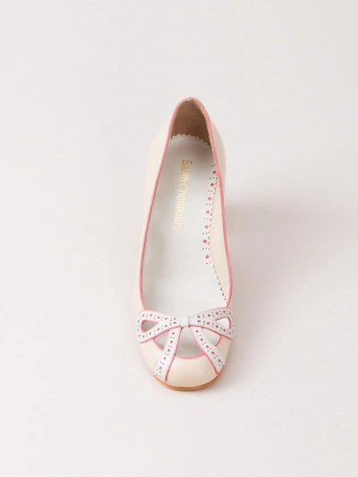 Sarah Chofakian Chunky Heel Pumps In White