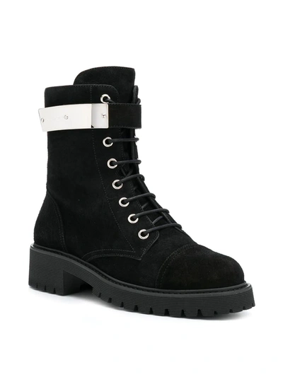 Shop Giuseppe Zanotti Suede Lace-up Boots In Black