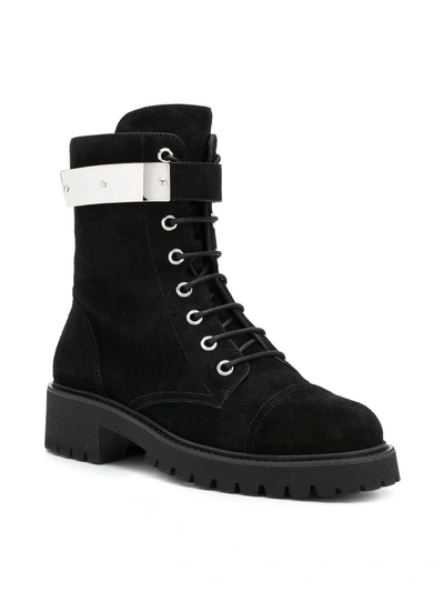 Giuseppe Zanotti Suede Leather Ankle Boots In Black