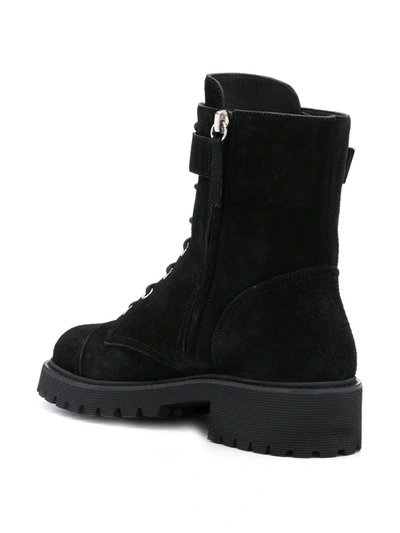 Shop Giuseppe Zanotti Suede Lace-up Boots In Black