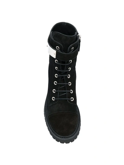 Shop Giuseppe Zanotti Suede Lace-up Boots In Black