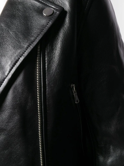 Shop Sandro Cropped Biker Jacket In Black