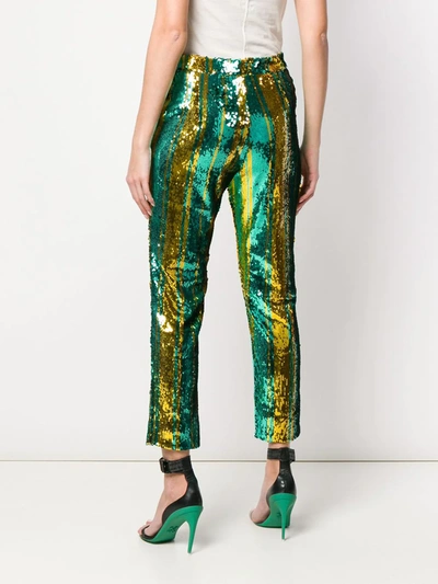 Shop Halpern Sequin Embellished Trousers In Green