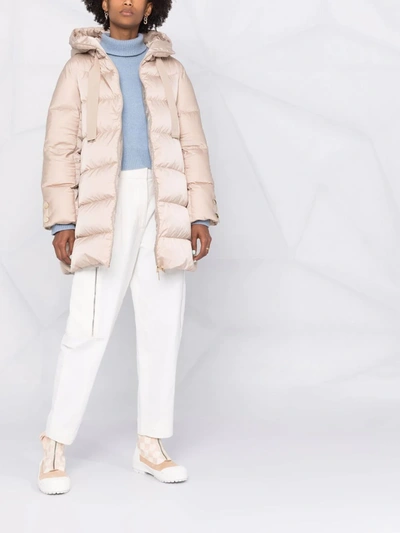 Herno Mid-length Padded Coat In Neutrals