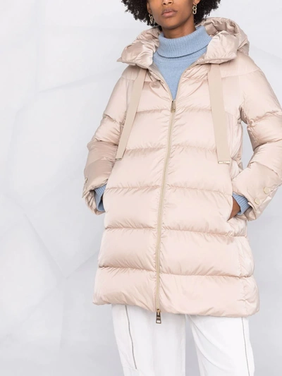 Herno Mid-length Padded Coat In Neutrals