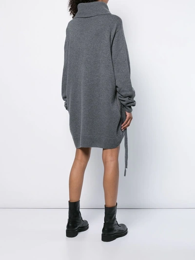 Shop Haculla Fanged Up Turtleneck Knit Dress In Grey